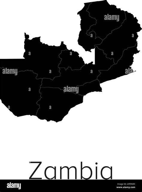 Zambia Map Vector Illustration Silhouette Outline Zambia Travel And