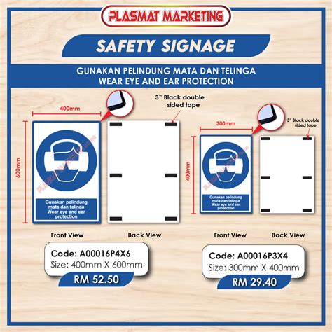 Safety Sign Gunakan Pelindung Mata Dan Telingawear Eye And Ear