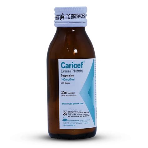 Caricef 100mg5ml Suspension 30 Ml Uses Formula Side Effects