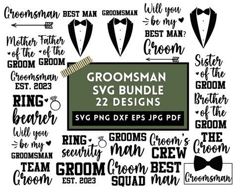 Groomsmen Svg Groomsman Svg Best Man Svg Bachelor Party Etsy Australia