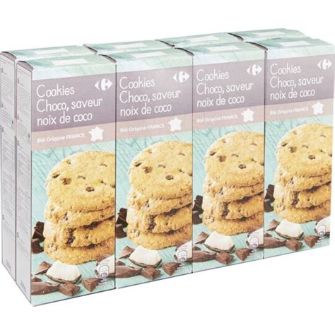 Cookies Choco Saveur Noix De Coco Carrefour Les 8 Paquets De 200g à Prix Carrefour