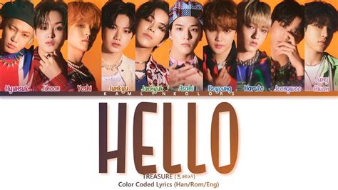 TREASURE 트레저 HELLO Color Coded Lyrics Han Rom Eng YouTube