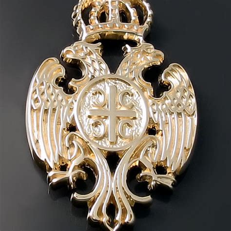 Serbian Crest Pendant Two Headed Eagle Coat Of Arms Jewelry Zd A3 Zoran Designs