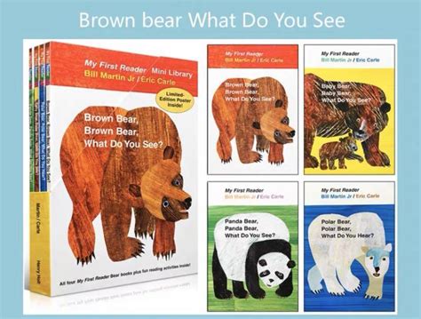 Box Set 4 Books Eric Carles Brown Bear Brown Bear What Do You See