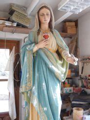 Wooden Statue Restoration Sacred Heart Mary Ferdinand Stuflesser