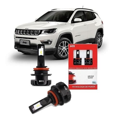 Par Lampada Super Led Plus Jeep Compass Para Farol De Milha Mercado Livre