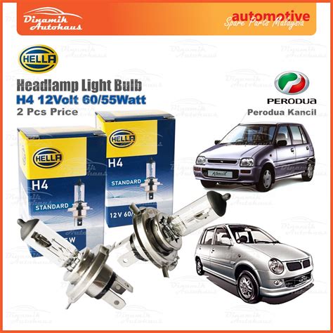 Perodua Kancil Car Headlamp Halogen Head Light Bulb Hella H P T