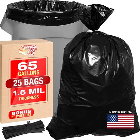 Amazon X Large Gallon Black Trash Bags Heavy Duty Bags For