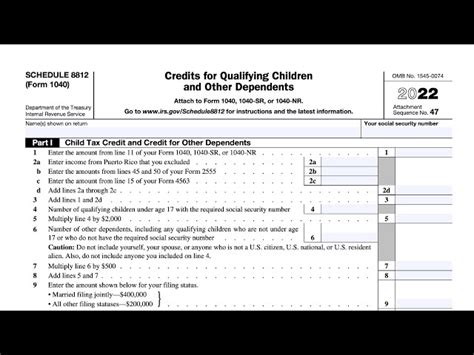 Credit Limit Worksheet A Walkthrough Schedule 8812 YouTube