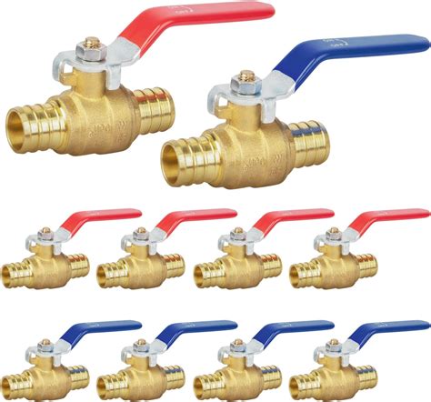 Amazon 10 Packs EZ Fluid Heavy Duty 3 4 Brass Pex Ball Valve