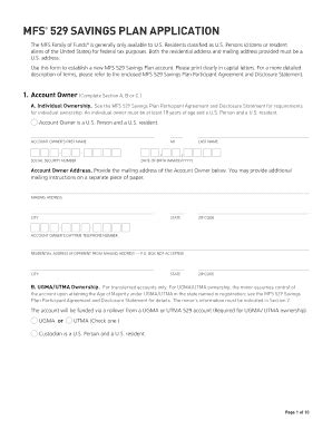 Fillable Online MFS 529 SAVINGS PLAN Fax Email Print PdfFiller