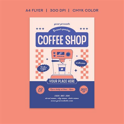 Premium Psd Grand Opening Coffee Shop Flyer