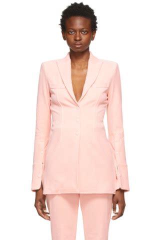 Alexander Wang Pink Peak Lapel Shirt Blazer Ssense