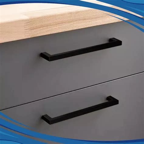 Manija Tirador U Recta Negro Aluminio 128 Mm Cajón Mueble en venta en