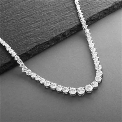 Round AAAA Quality Cubic Zirconia Graduated Tennis Necklace Etsy