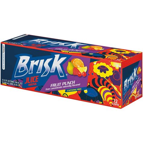 Brisk Fruit Punch Juice Drink 12 Count 12 Fl Oz Cans