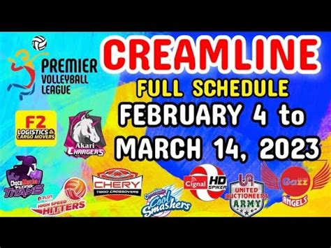 CREAMLINE FULL GAME SCHEDULE FEBRUARY 4 TO MARCH 14 2023 YouTube