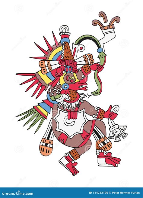 Dios Quetzalcoatl La Serpiente Emplumada Ilustraci N Del Vector