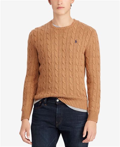 Polo Ralph Lauren Cable Knit Cotton Sweater In Rl Brown Brown For Men