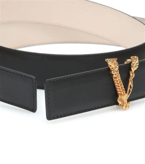 Online Versace Virtus Leather Belt Women Shipped Free