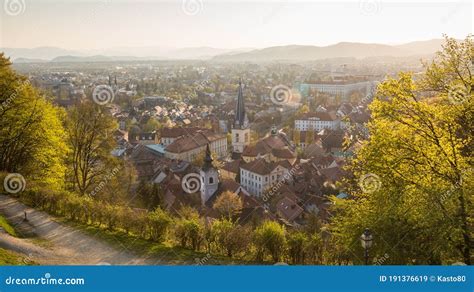 Panoramablick Von Ljubljana Hauptstadt Slowenien Roooftops Des Alten