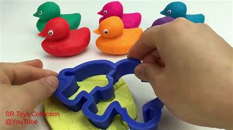 Play And Learn Colours With Glitter Play Doh Ducks With Zoo Animals Mix