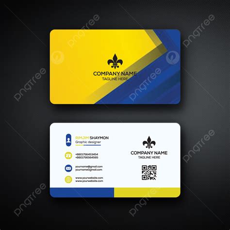 Blue And Yellow Business Card Design Template Download On Pngtree