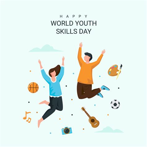 World Youth Skills Day Poster Template Vector Stock 25434428 Vector Art