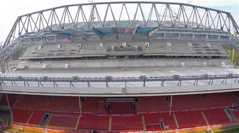 Video Anfield S New Main Stand Drone Footage Shows Construction