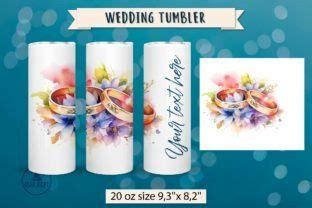 Wedding Rings Tumbler Wrap Sublimation Graphic By Olga Boat Design