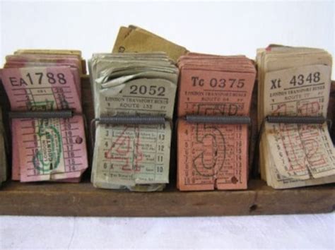 Antique London Bus Tickets In Original Wooden By Scottishart