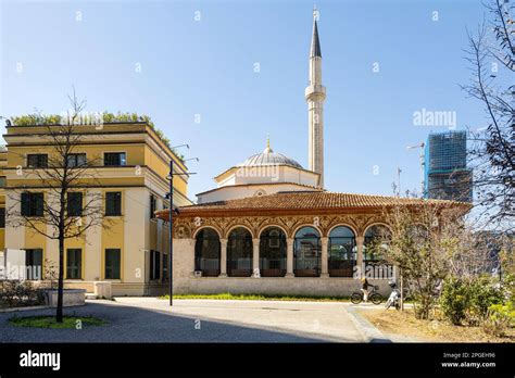 Tirana Albania March Exterior View Of The Et Hem Bej Mosque In