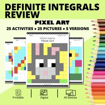 Spring Definite Integrals Review Pixel Art Activity By Qwizy Tpt