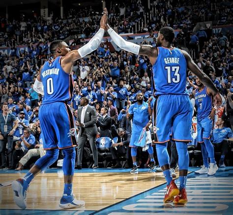 Westbrook And Paul George Okc Thunder Nba Nba Players Hd Wallpaper