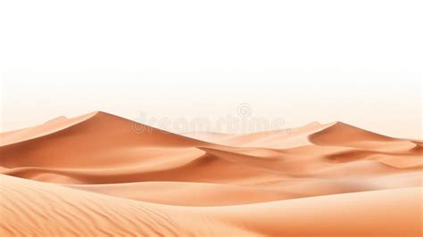 Desert Waves Sand Dunes Isolated On White Background Generative Ai