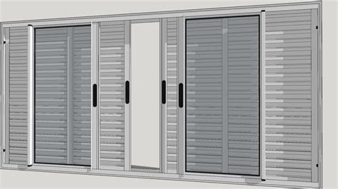 Janela Veneziana 6 Folhas De Correr 1 00 X 2 00 3D Warehouse