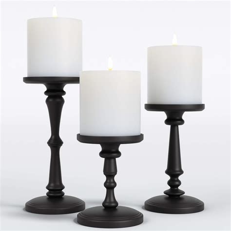 Buy Matte Black Candle Holders Set Of Metal Candle Holders For