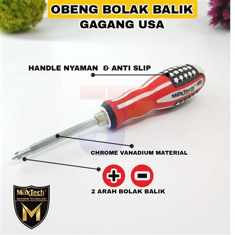 Jual Obeng Bolak Balik Plus Min Obeng Arah Inch Shopee Indonesia