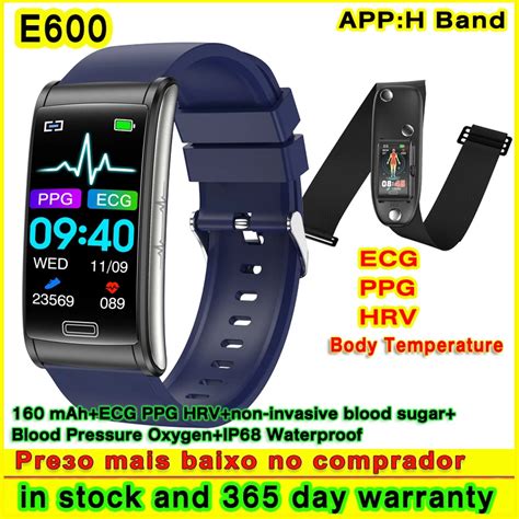 E600 ECG PPG Rel Gio Inteligente HRV N O Invasivo A Car No Sangue