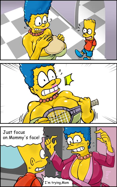 Rule 34 Bart Simpson Blue Hair Breasts Cleavage Comic English Text