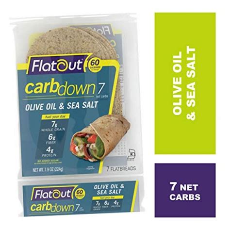 Flatout Carbdown Olive Oil Sea Salt Pack Of Flatb