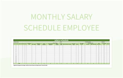 Monthly Salary Schedule Employee Excel Template And Google Sheets File