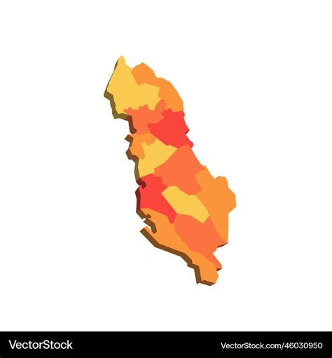 Albania Political Map Of Administrative Divisions Vector Image