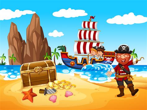 Pirate finding treasure Coloring Page - Treasure hunt 4 Kids