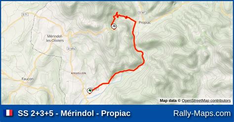 SS 2 3 5 Mérindol Propiac stage map Rallye de Vaison 2011 Coupe