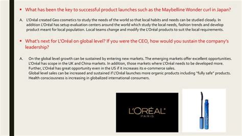 L Oreal Case Study Ppt