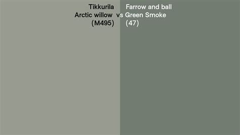 Tikkurila Arctic Willow M495 Vs Farrow And Ball Green Smoke 47 Side