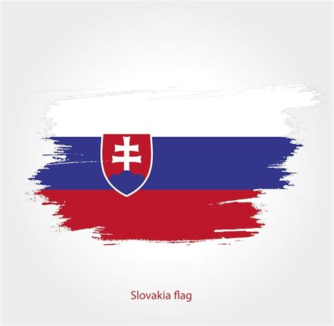 Premium Vector Slovakia Flag With Watercolor Brush