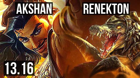 Akshan Vs Renekton Top 7 0 3 1300 Games 1 6m Mastery Godlike