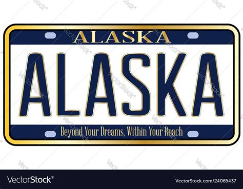 Alaska State License Plate